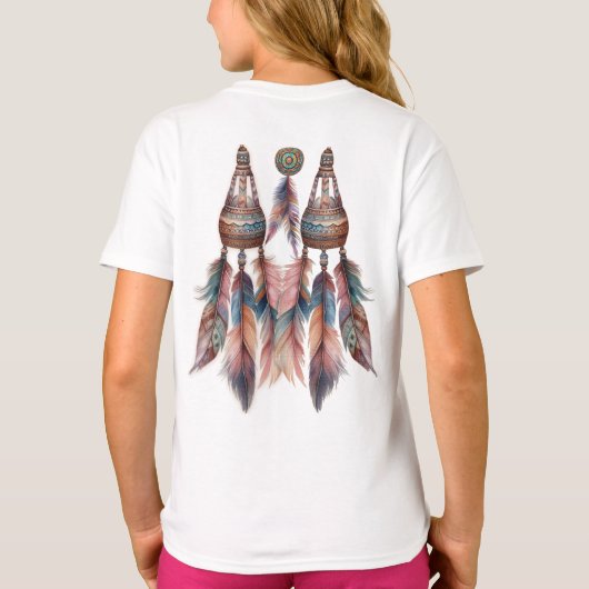 Dreamcatcher in een Boheems thema T-shirt (Achterkant)