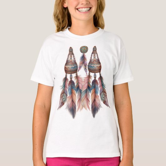 Dreamcatcher in een Boheems thema T-shirt (Voorkant)
