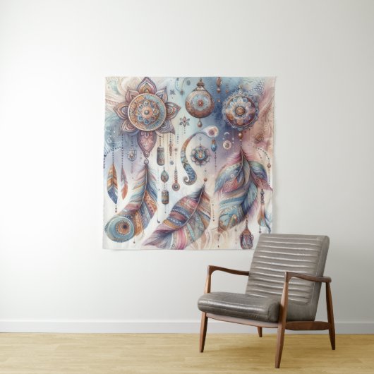 Dreamcatcher in een Boheems thema Wandkleed (In situ)