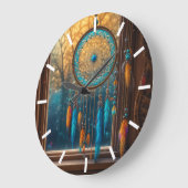 Dreamcatcher in een raam vallen bladeren grote klok (Hoek)