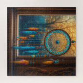 Dreamcatcher in een raam vallen bladeren legpuzzel (Horizontaal)