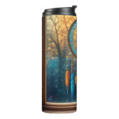 Dreamcatcher in een raam vallen bladeren thermosbeker (Gedraaid links)