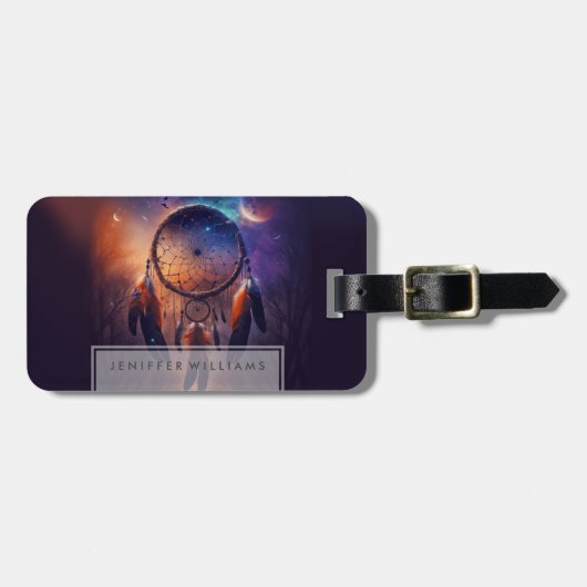 Dreamcatcher in het bos bagagelabel (Voorkant horizontaal)