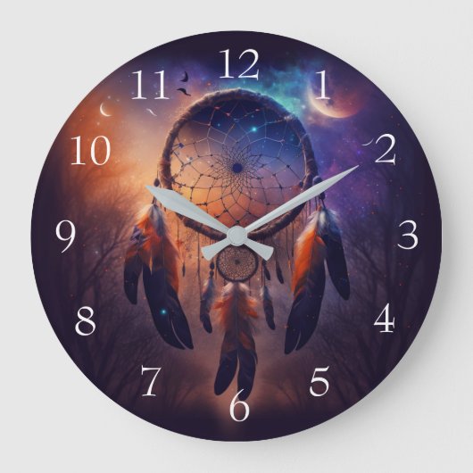 Dreamcatcher in het bos grote klok (Voorkant)