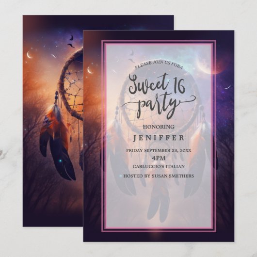 Dreamcatcher in het bos kaart (Voorkant / Achterkant)