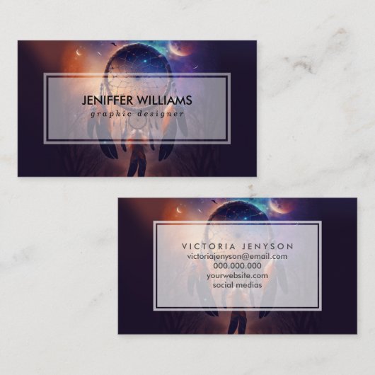 Dreamcatcher in het bos visitekaartje (Voorkant / Achterkant)