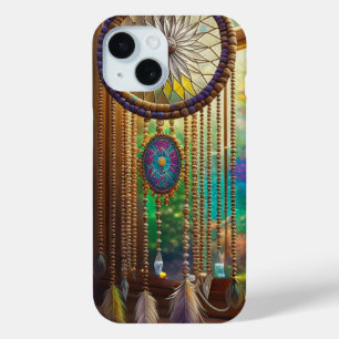  Dreamcatcher in Venster Paarse Boho iPhone 15 Case