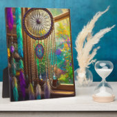  Dreamcatcher in Venster Paarse Boho Fotoplaat (Zijkant)