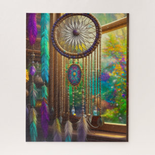  Dreamcatcher in Venster Paarse Boho Legpuzzel