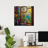 Dreamcatcher in Venster Paarse Boho Poster (Thuiskantoor)