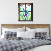 Dreamcatcher in Window | Boho Art Canvas Afdruk (Insitu (Slaapkamer))