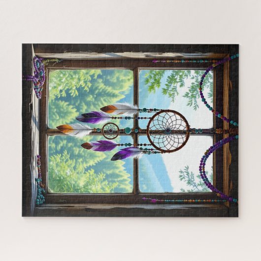 Dreamcatcher in Window | Boho Art Legpuzzel (Horizontaal)