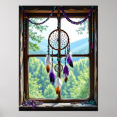 Dreamcatcher in Window | Boho Art Poster (Voorkant)