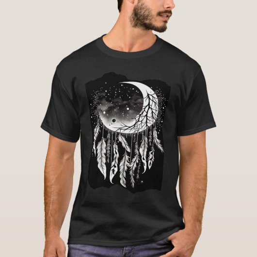Dreamcatcher Moon Boho Artwork 2 T-shirt (Voorkant)