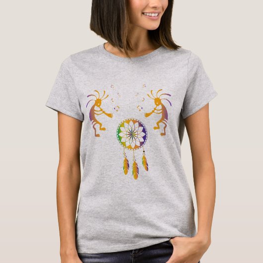 Dreamcatcher Native American Kokopelli T-shirt (Voorkant)