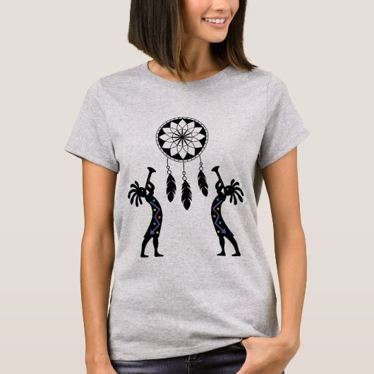 Dreamcatcher Native American Kokopelli T-shirt (Voorkant)