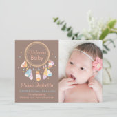 Dreamcatcher Nieuwe Baby Pasgeboren Geboorte Aanko Aankondiging (Staand voorkant)