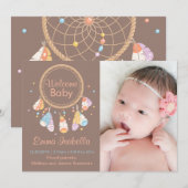 Dreamcatcher Nieuwe Baby Pasgeboren Geboorte Aanko Aankondiging (Voorkant / Achterkant)