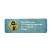 Dreamcatcher op een blauwe gestructureerde achterg etiket (Voorkant)