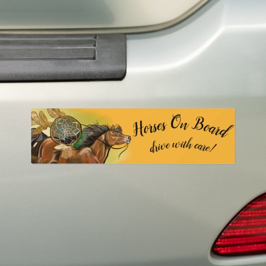 dreamcatcher-paard bumpersticker (Op auto)