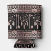 Dreamcatcher Roos Gold Tribal Aztec op zwart Blikjeskoeler (Achterkant)