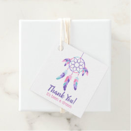 Dreamcatcher roze paarse blauwgroen kinderen verja bedankjes labels