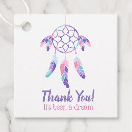 Dreamcatcher roze paarse blauwgroen kinderen verja bedankjes labels