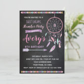 Dreamcatcher Slumber Party Invitation Chalkboard Kaart (Staand voorkant)