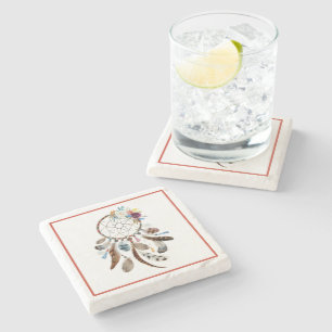 Dreamcatcher stamveren & bloemen stenen onderzetter