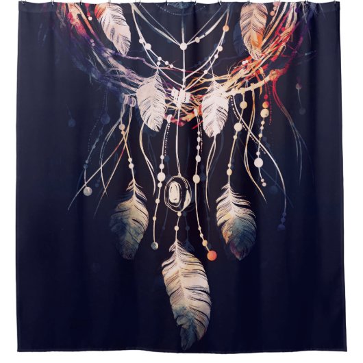 Dreamcatcher, takken, boho stijl, digitale kunst. douchegordijn (Voorkant)