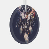 Dreamcatcher, takken, boho stijl, digitale kunst. glas ornament (Voorkant Rechts)