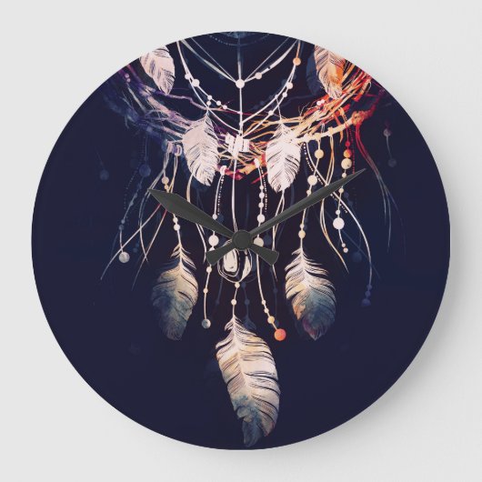 Dreamcatcher, takken, boho stijl, digitale kunst. grote klok (Voorkant)