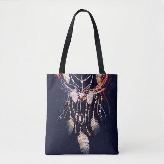 Dreamcatcher, takken, boho stijl, digitale kunst. tote bag