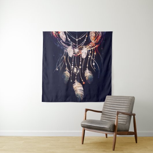 Dreamcatcher, takken, boho stijl, digitale kunst. wandkleed (In situ)