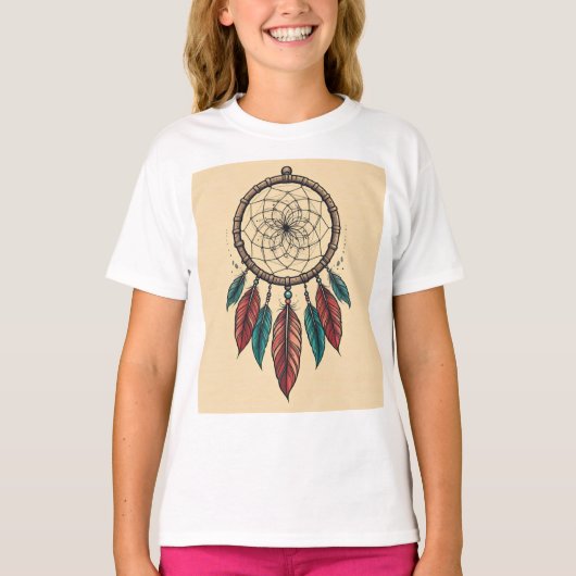 Dreamcatcher Tattoo Sketch - Polynesische geïnspir T-shirt (Voorkant)
