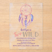 Dreamcatcher Two Wild 2e verjaardag Acryl Uitnodigingen (Voorkant)