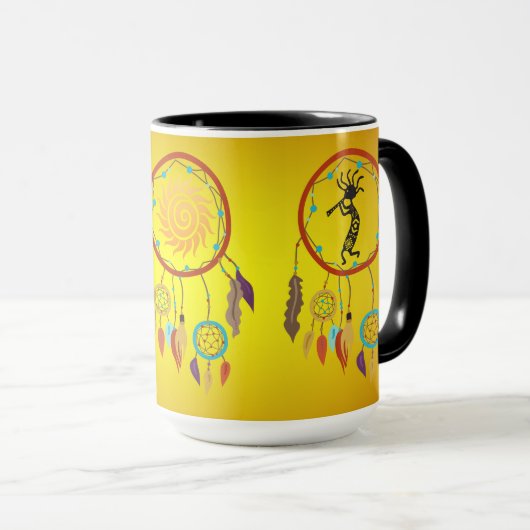 Dreamcatcher veren Kokopelli Mok (Voorkant rechts)