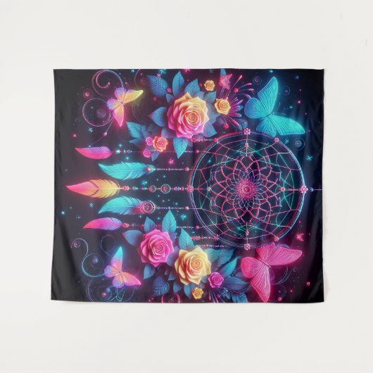 Dreamcatcher, Vlinders & Rozen Wandkleed (Voorkant (horizontaal))