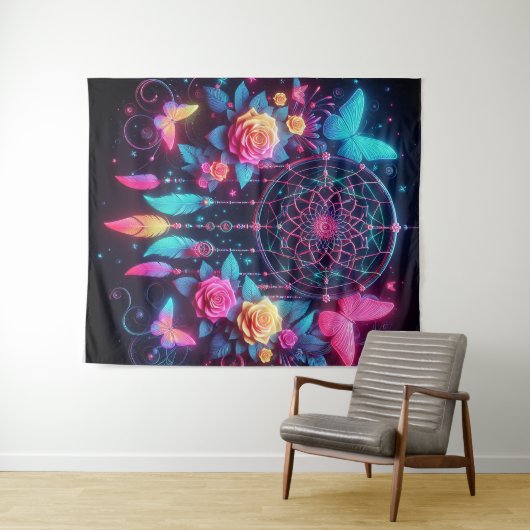 Dreamcatcher, Vlinders & Rozen Wandkleed (In Situ (horizontaal))