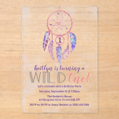 Dreamcatcher Wild One 1st Birthday Acryl Uitnodigingen (Voorkant)