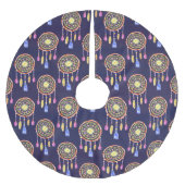 Dreamcatchers Feathers Waterverf Naadloze Textuur Kerstboom Rok (Voorkant)