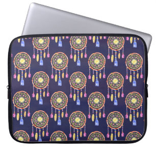 Dreamcatchers Feathers Waterverf Naadloze Textuur Laptop Sleeve