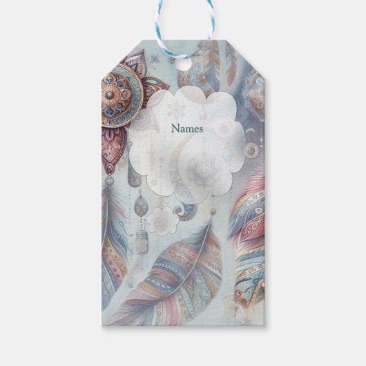 Dreamcatchers in een Boheems thema Cadeaulabel (Voorkant)