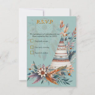 Dreamcatchers in een Boheems thema RSVP Kaartje