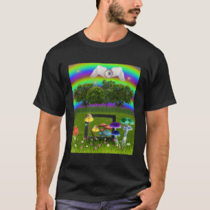 Dreamcore esthetische paddenstoelen oog met vleuge t-shirt