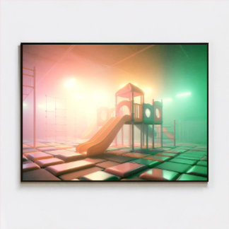 Dreamcore Playground Poster – Surrealistische Drom