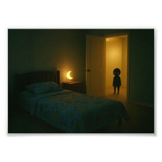 Dreamcore Slaapkamer met Entiteit – Liminal Space Foto Afdruk (Voorkant)