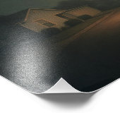 Dreamcore Suburban Night Street met straatverlicht Foto Afdruk (Hoek)