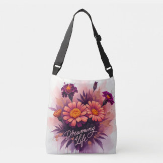 Dreamer 4 Life - Waterverf Marigold Floral Crossbody Tas