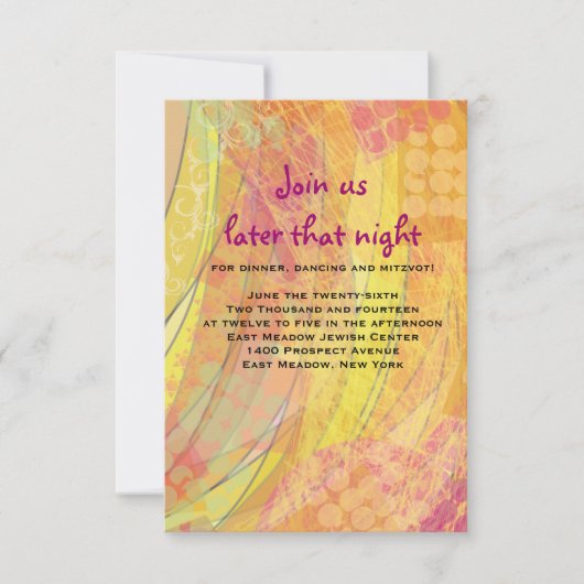 DREAMER Bat Mitzvah Reception Kaart (Voorkant)